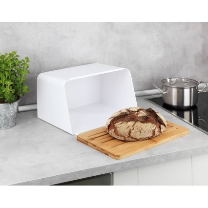 WENKO 54099100 - Portapane KUBO 35x26,5 cm bianco/marrone