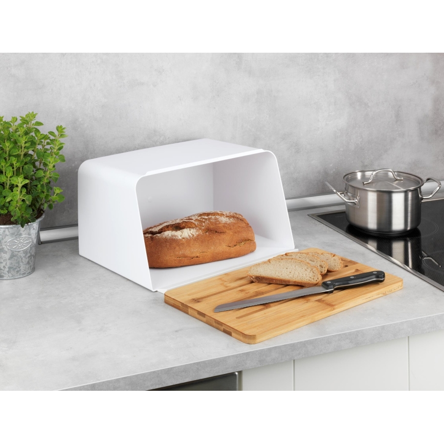WENKO 54099100 - Portapane KUBO 35x26,5 cm bianco/marrone