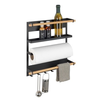 WENKO 54114100 - Organizer MAGNA 33x34 cm nero/marrone