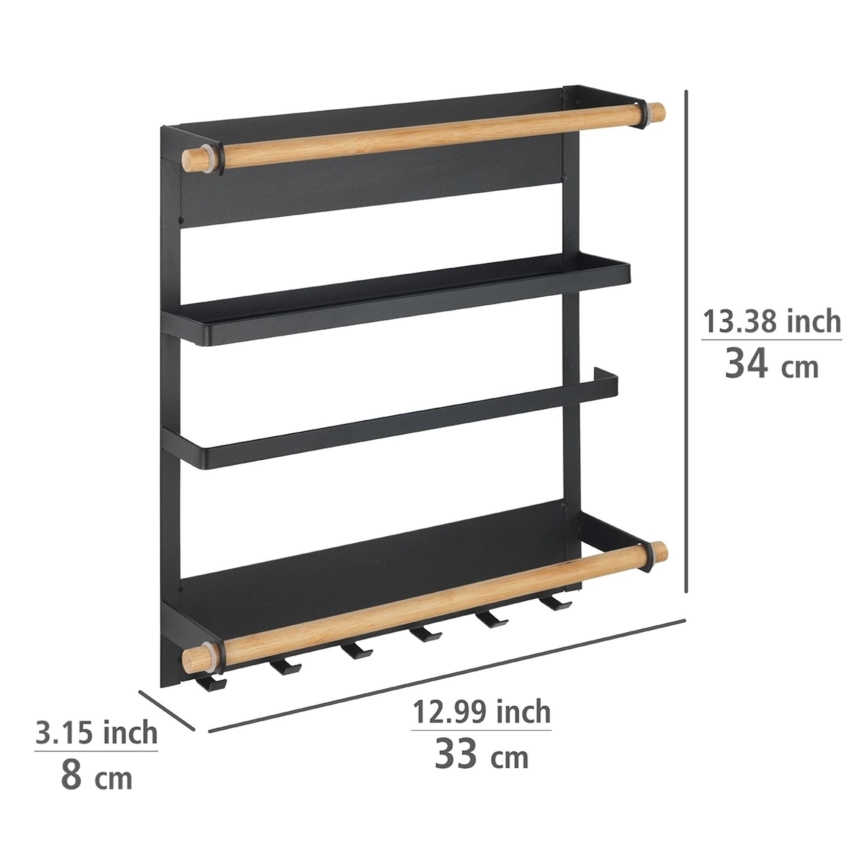 WENKO 54114100 - Organizer MAGNA 33x34 cm nero/marrone