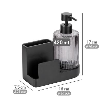 WENKO 54654100 - Organizer PINA 16x17 cm nero