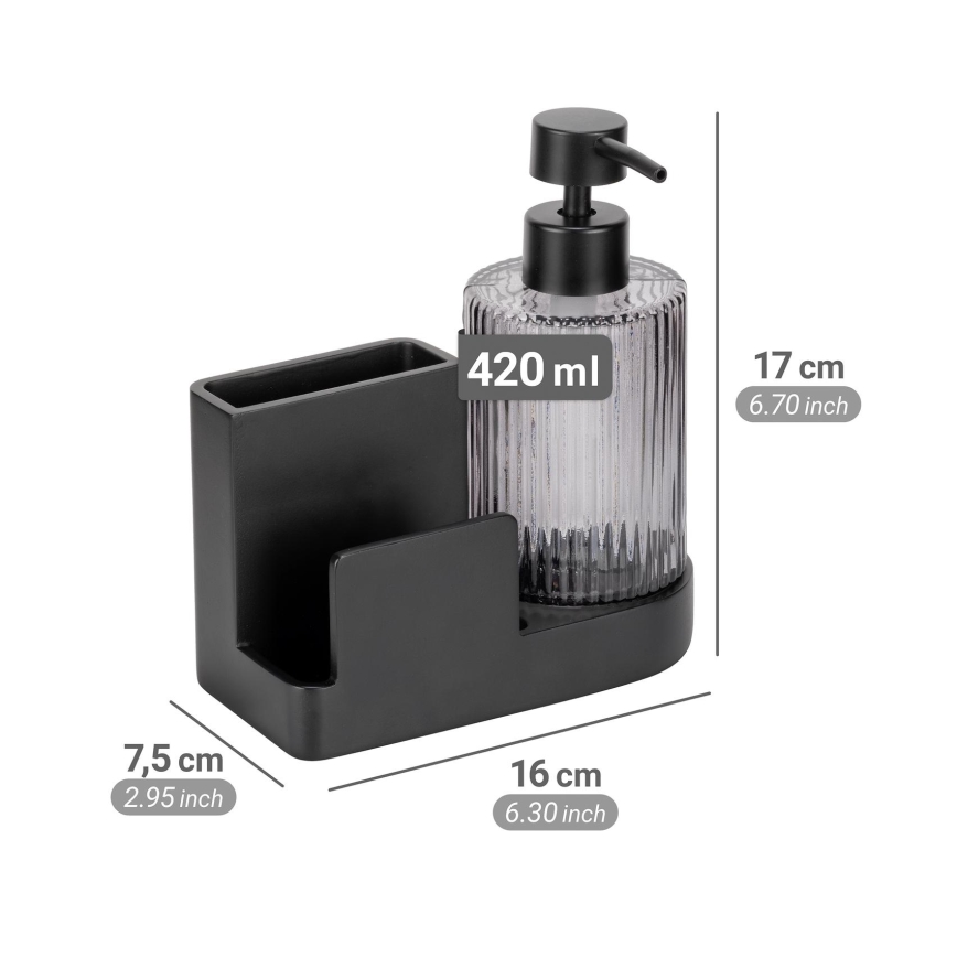 WENKO 54654100 - Organizer PINA 16x17 cm nero