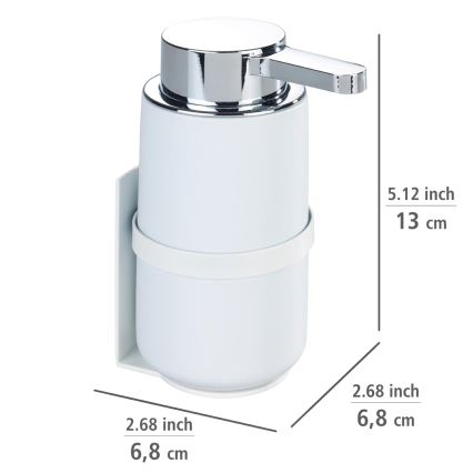 WENKO 54655100 - Dispenser per sapone WOYA 250 ml bianco/cromo lucido