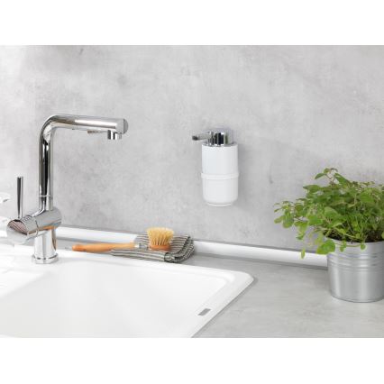 WENKO 54655100 - Dispenser per sapone WOYA 250 ml bianco/cromo lucido