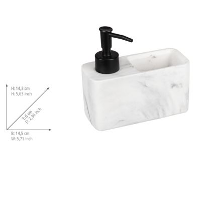 WENKO 54668100 - Dispenser per sapone RESA 14,5x14,3 cm bianco/nero