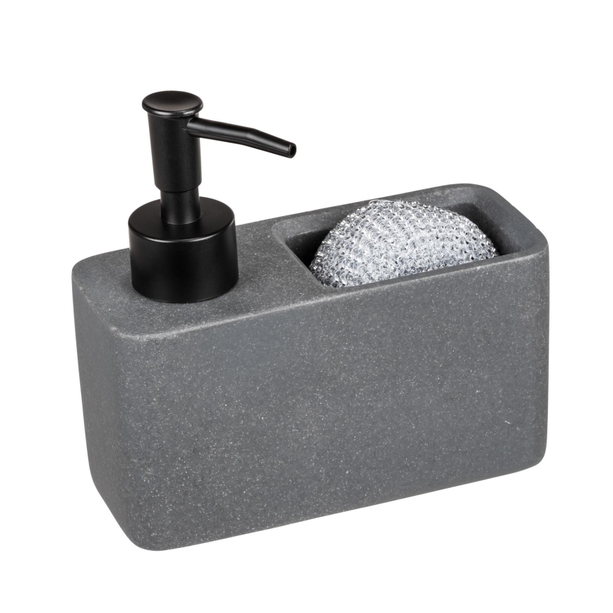 WENKO 54669100 - Dispenser di sapone RESA 14,5x14,3 cm grigio/nero