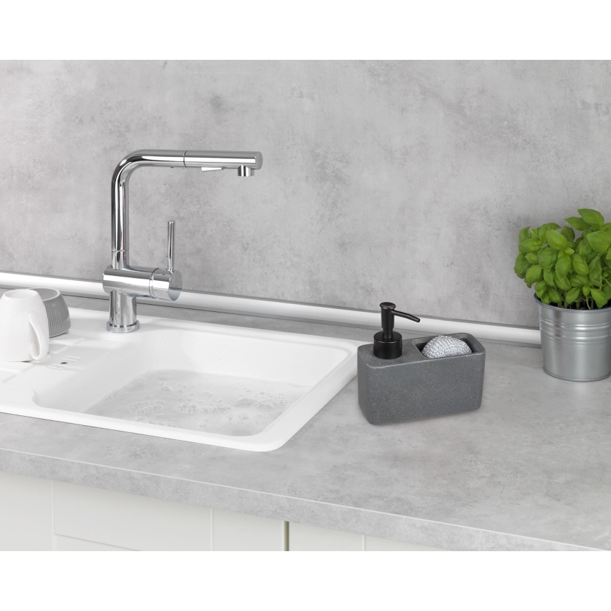 WENKO 54669100 - Dispenser di sapone RESA 14,5x14,3 cm grigio/nero