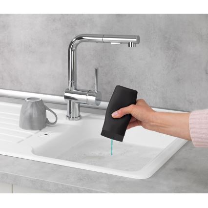 WENKO 54675100 - Dispenser per sapone EASY SQUEEZ-E 6x14 cm nero