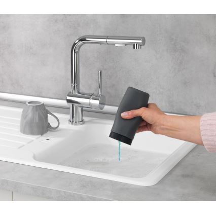 WENKO 54680100 - Dispenser EASY SQUEEZ-E 6x14 cm grigio/nero