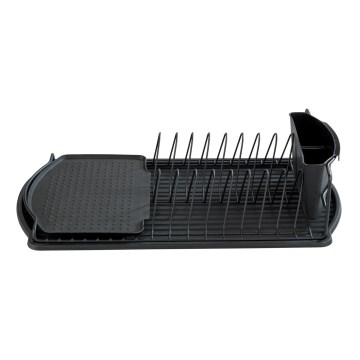 WENKO 54767100 - Scolapiatti BASIC 47,5x26,5 cm nero