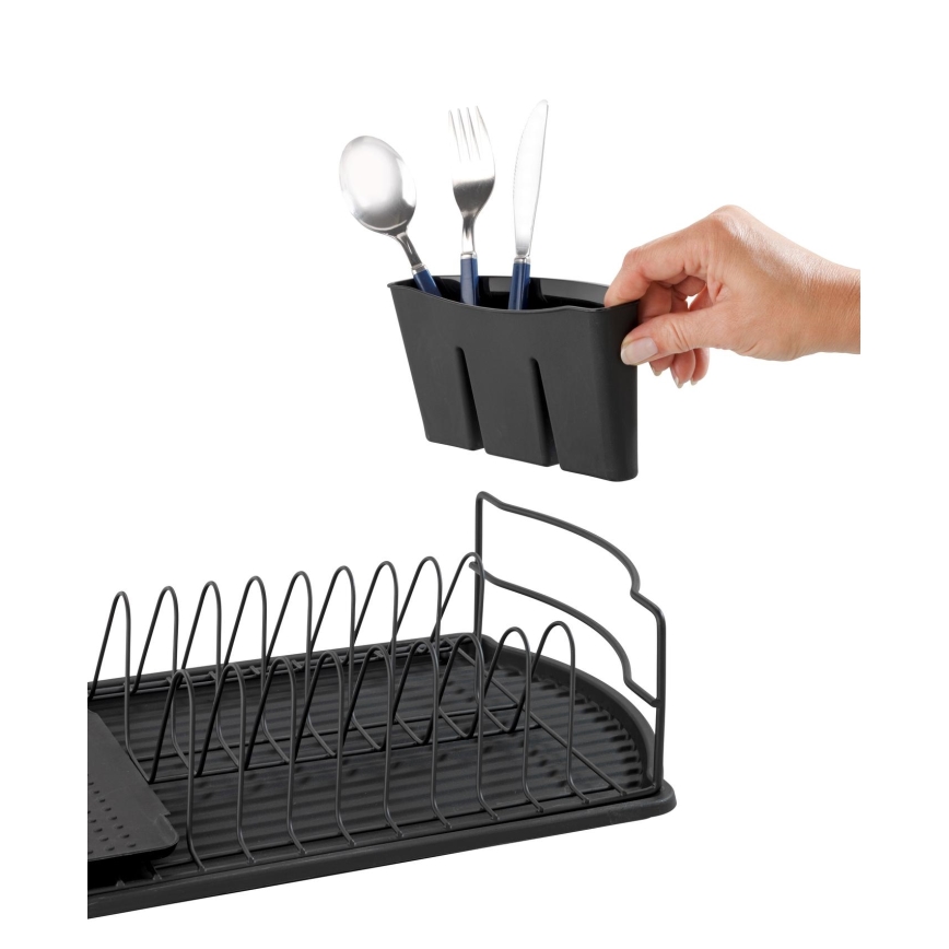 WENKO 54767100 - Scolapiatti BASIC 47,5x26,5 cm nero