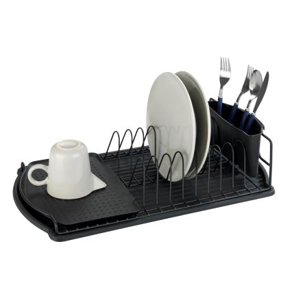 WENKO 54767100 - Scolapiatti BASIC 47,5x26,5 cm nero