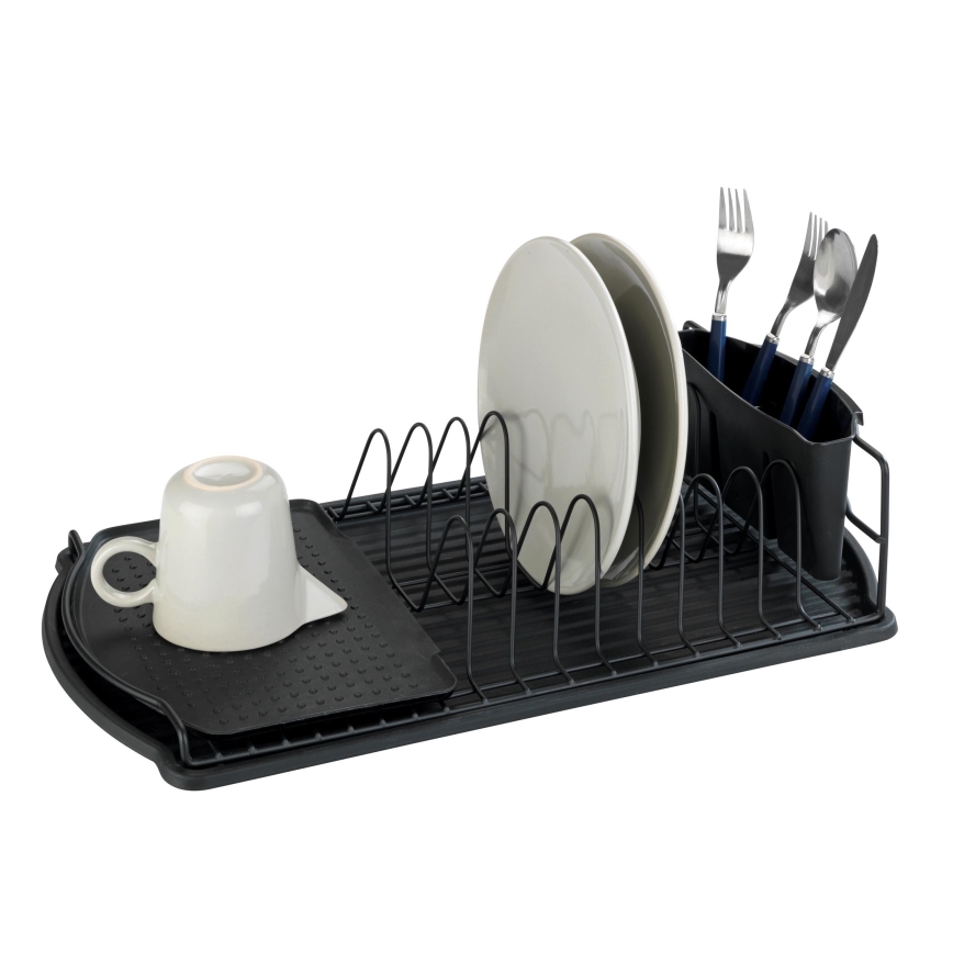 WENKO 54767100 - Scolapiatti BASIC 47,5x26,5 cm nero
