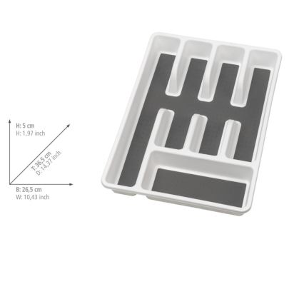WENKO 54788100 - Organizer per posate 26,5x36,5 cm bianco/grigio