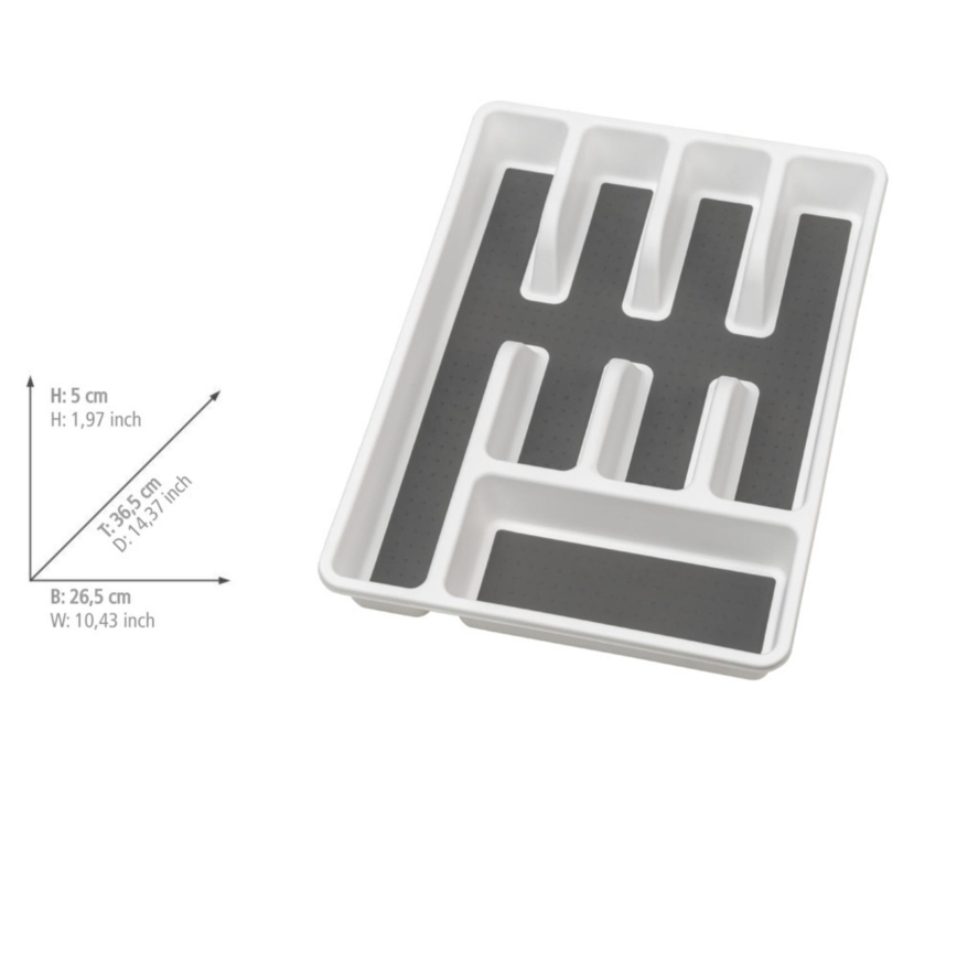 WENKO 54788100 - Organizer per posate 26,5x36,5 cm bianco/grigio