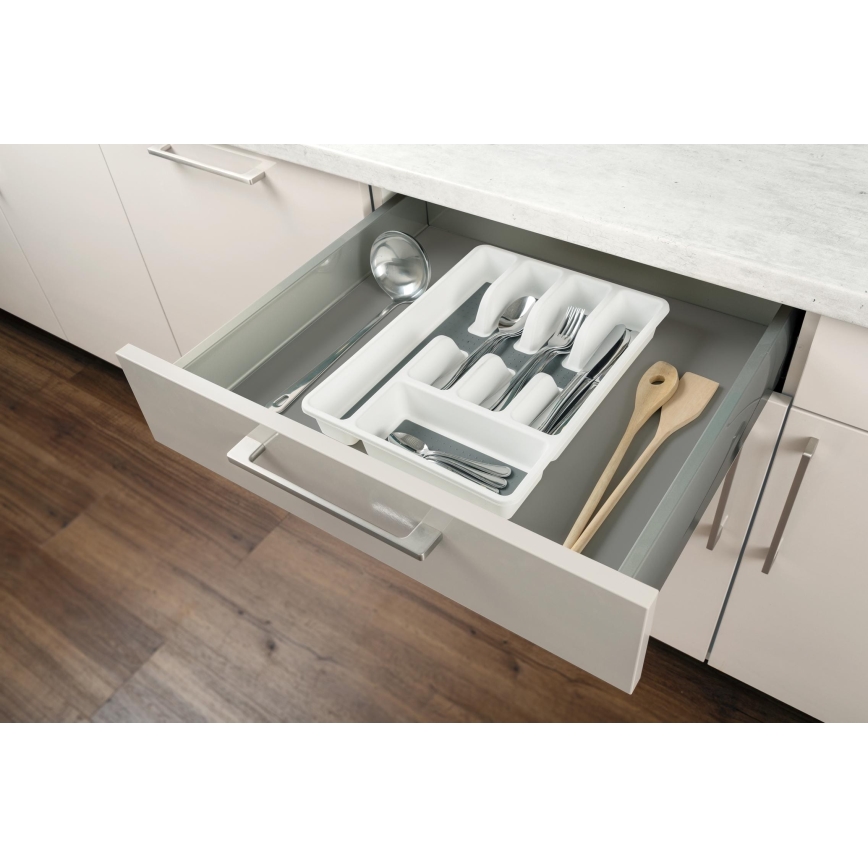 WENKO 54788100 - Organizer per posate 26,5x36,5 cm bianco/grigio
