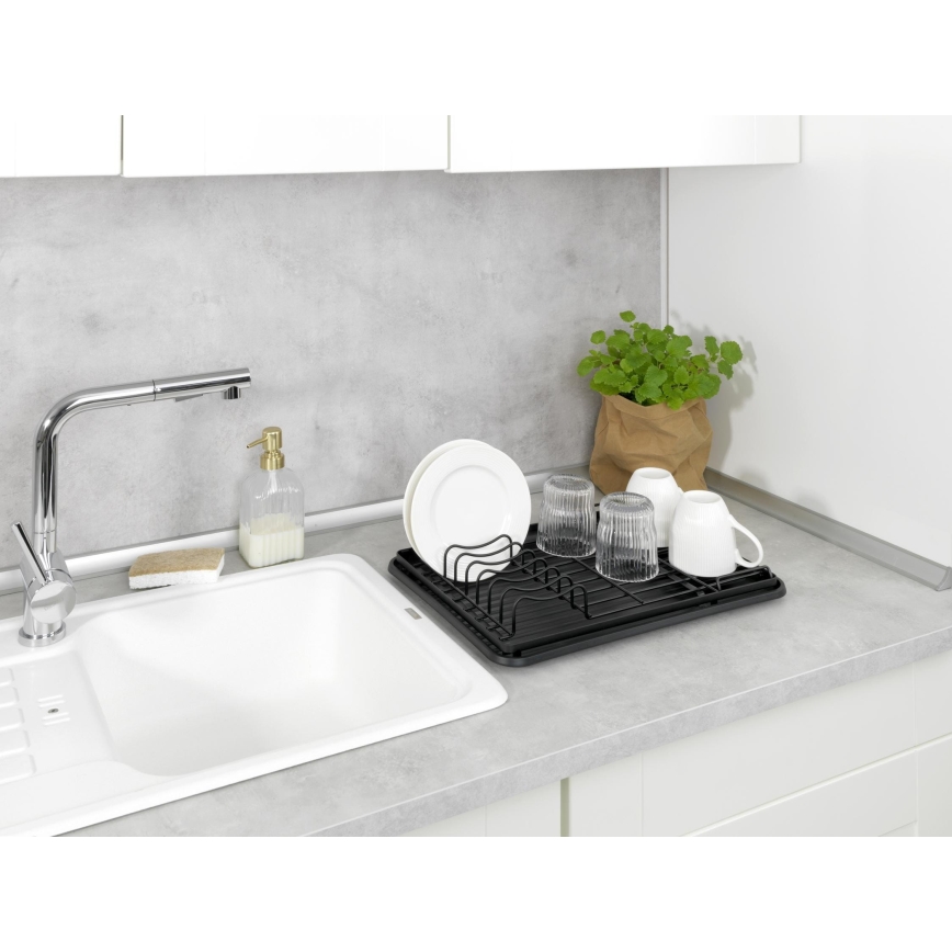 WENKO 54798100 - Scolapiatti AMY 42,5x31,5 cm nero