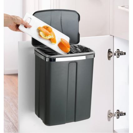 WENKO 54903100 - Cestino montabile sulla porta 26x36,5 cm grigio/argento
