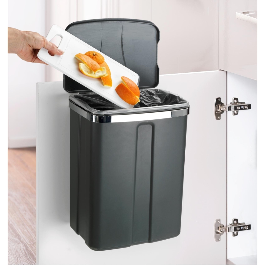 WENKO 54903100 - Cestino montabile sulla porta 26x36,5 cm grigio/argento