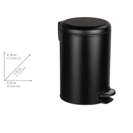 WENKO 54913100 - Cestino portarifiuti LEMAN 25x38 cm nero