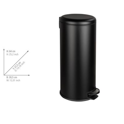 WENKO 54915100 - Cestino LEMAN 30,5x64 cm nero