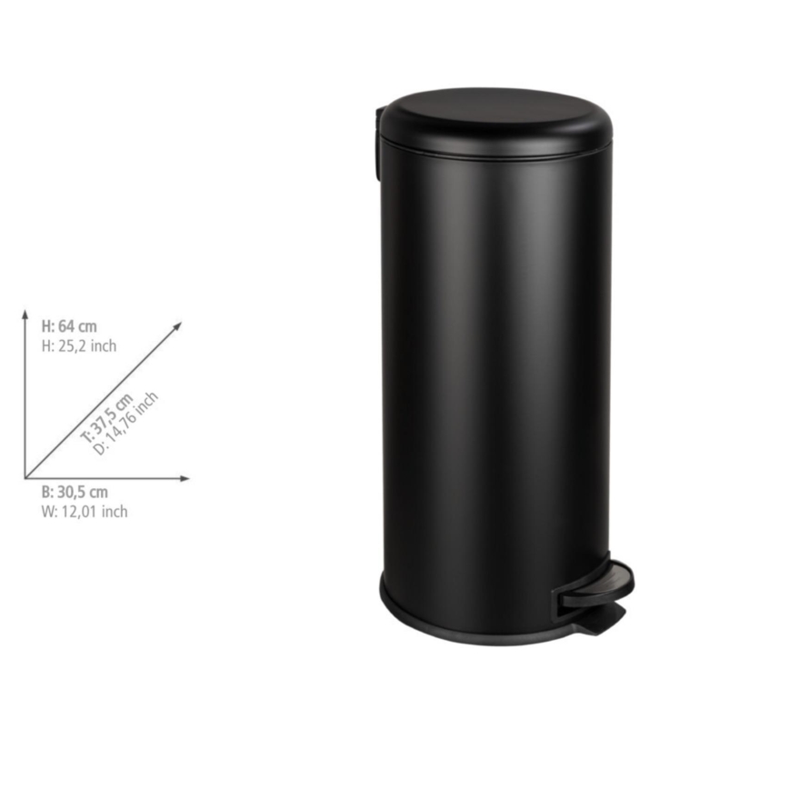 WENKO 54915100 - Cestino LEMAN 30,5x64 cm nero