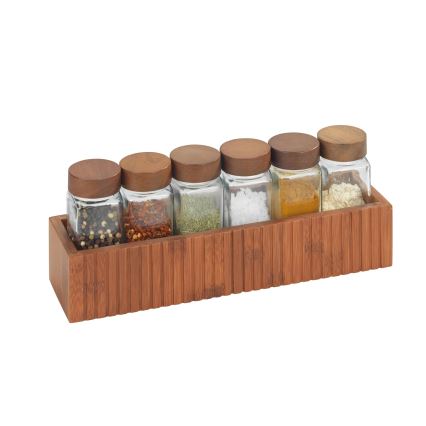 WENKO 54942100 - Contenitori per spezie MERA 30x8 cm marrone