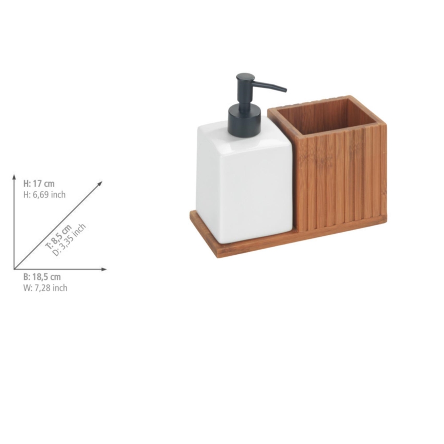 WENKO 54944100 - Dispenser per sapone MERA 18,5x17 cm marrone