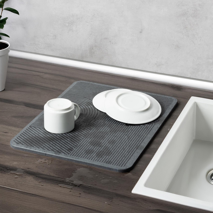 WENKO 54955100 - Tappetino assorbente DAMON 40x30 cm diatomite/grigio