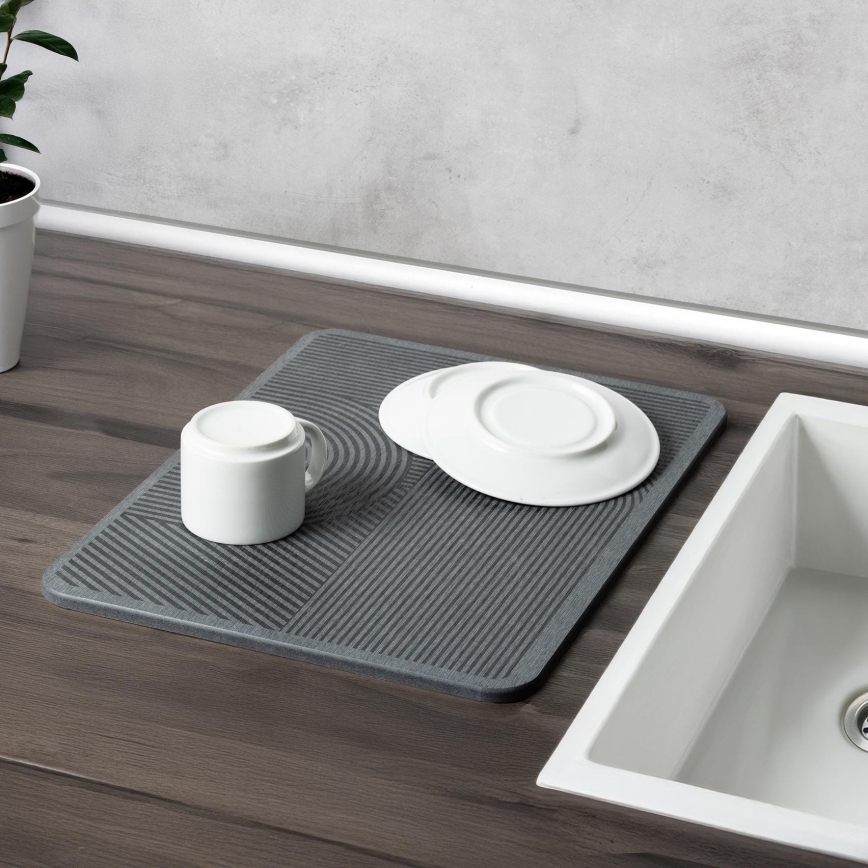 WENKO 54955100 - Tappetino assorbente DAMON 40x30 cm diatomite/grigio