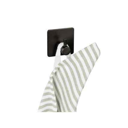 WENKO 55009100-Gancio BLACK OUTDOOR KITCHEN 4,5x4,5 cm acciaio inox/nero