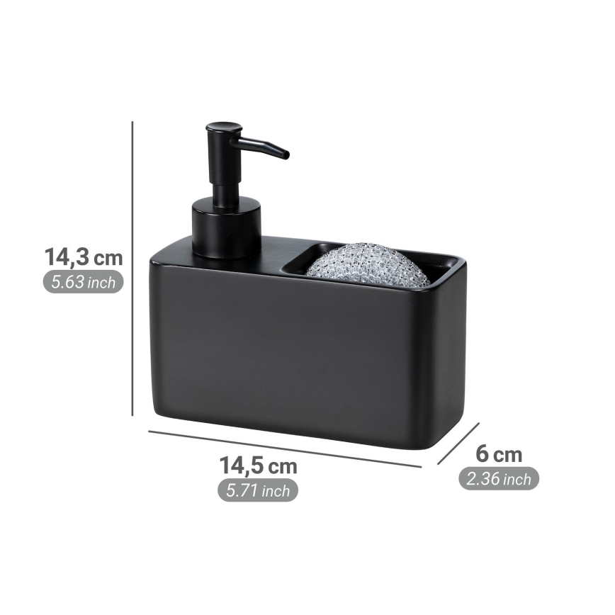 WENKO 55076100 - Dosatore di sapone BLACK OUTDOOR KITCHEN 14,5x14,3 cm nero