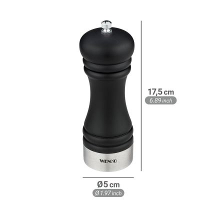 WENKO 55083100-Macina pepe BLACK OUTDOOR KITCHEN 5x17,5 cm nero/bianco