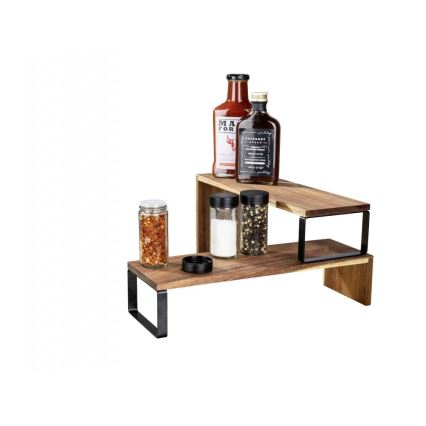 WENKO 55097100-Mensola BLACK OUTDOOR KITCHEN 36x16 cm marrone/nero