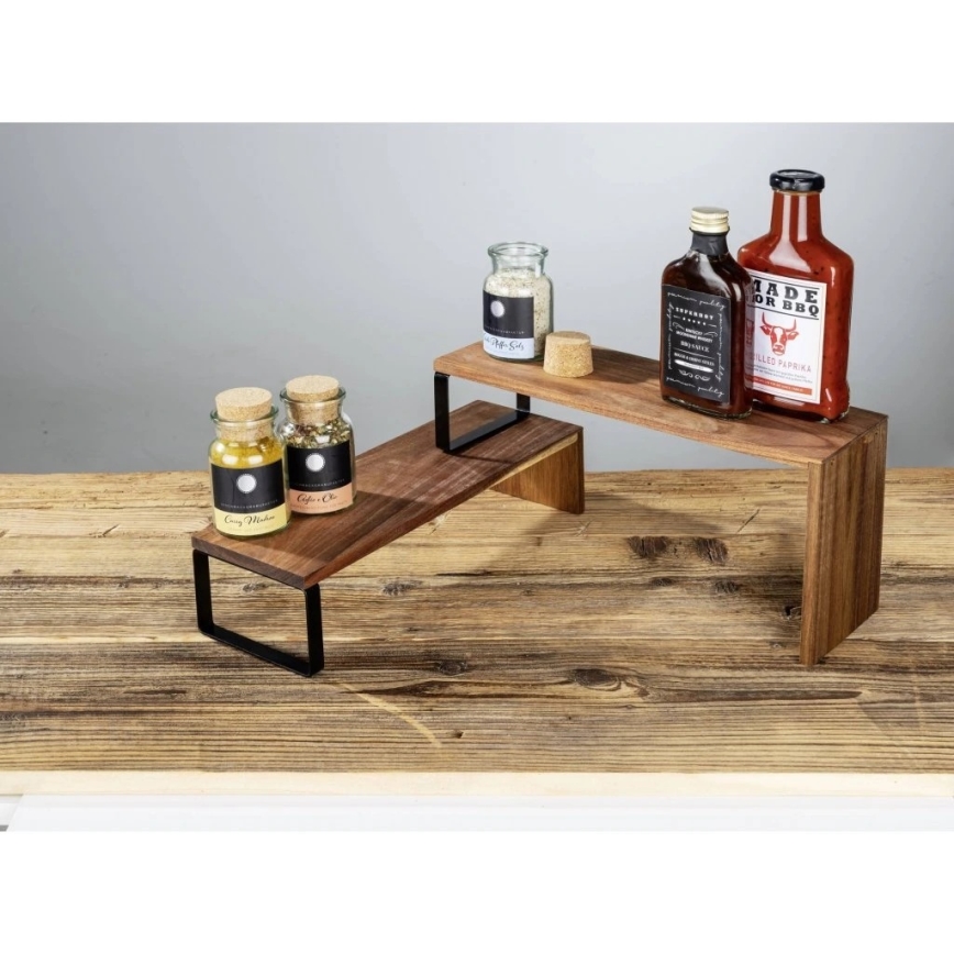 WENKO 55097100-Mensola BLACK OUTDOOR KITCHEN 36x16 cm marrone/nero