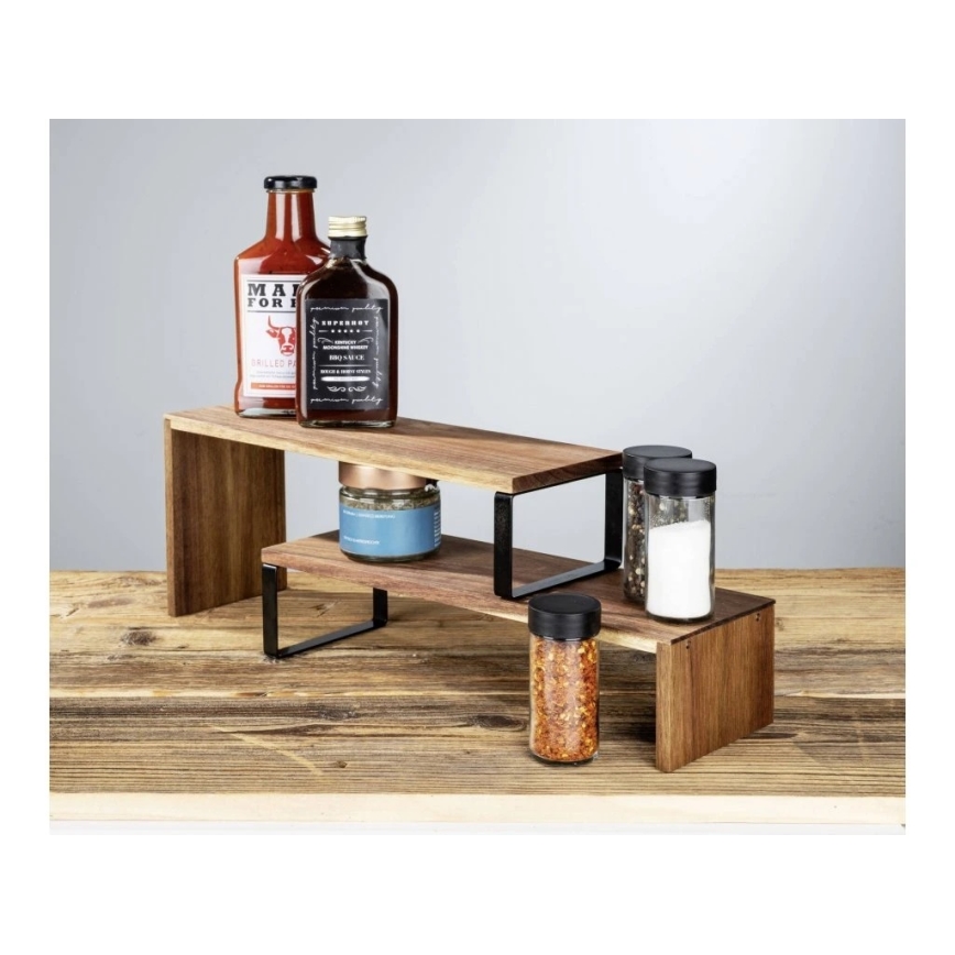 WENKO 55097100-Mensola BLACK OUTDOOR KITCHEN 36x16 cm marrone/nero