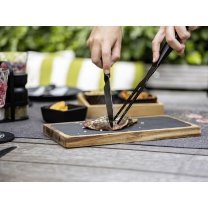 WENKO 55103100 - Tagliere BLACK OUTDOOR KITCHEN 30x15 cm marrone/grigio