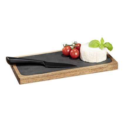 WENKO 55103100 - Tagliere BLACK OUTDOOR KITCHEN 30x15 cm marrone/grigio