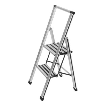 WENKO 601011100 - Scaletta ALU-DESIGN 44x101 cm argento/nero