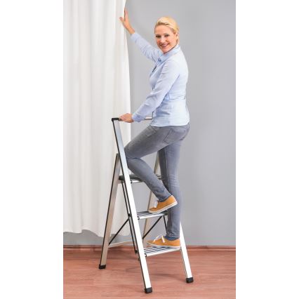 WENKO 601011100 - Scaletta ALU-DESIGN 44x101 cm argento/nero