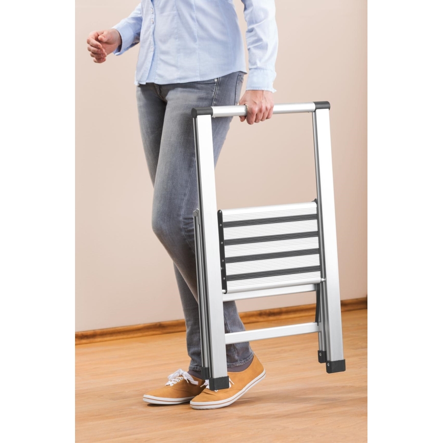 WENKO 601011100 - Scaletta ALU-DESIGN 44x101 cm argento/nero