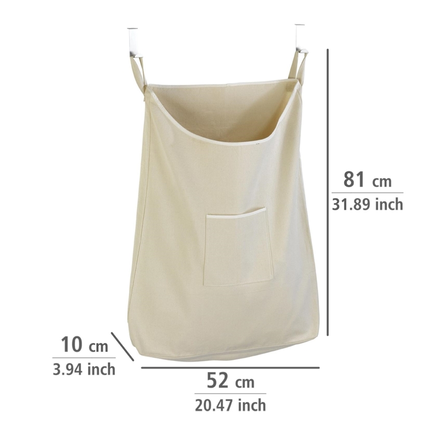 WENKO 62107100 - Cesto porta biancheria CANGURO 52x81 cm beige/argento