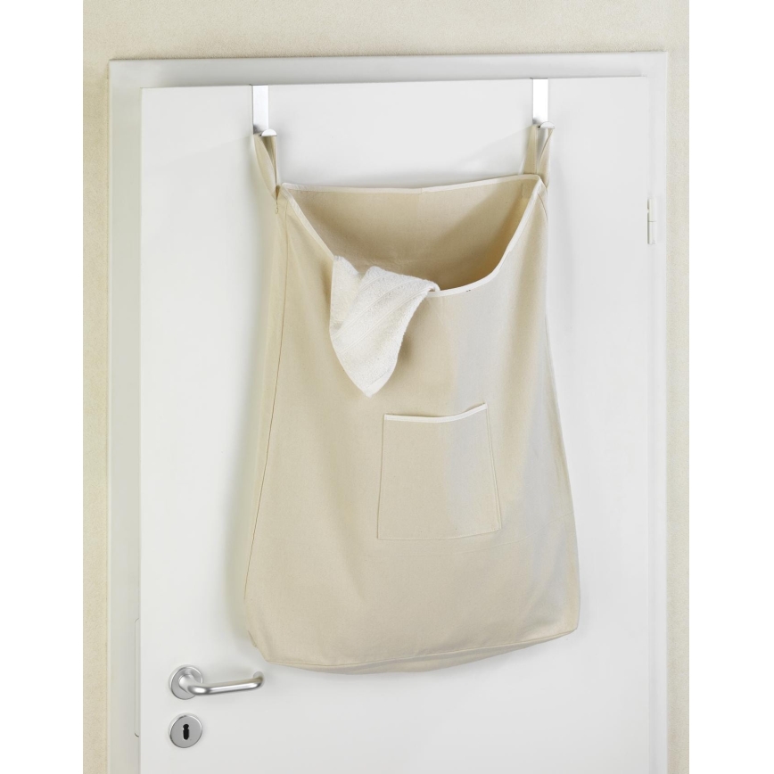 WENKO 62107100 - Cesto porta biancheria CANGURO 52x81 cm beige/argento