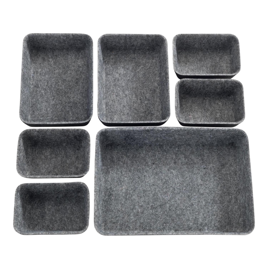 WENKO 64502100 - Organizzatore per cassetti FELT 28,5x20 cm grigio