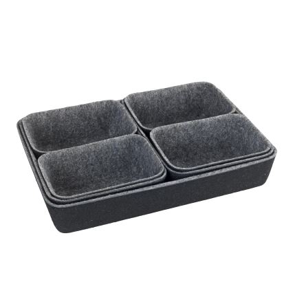 WENKO 64502100 - Organizzatore per cassetti FELT 28,5x20 cm grigio