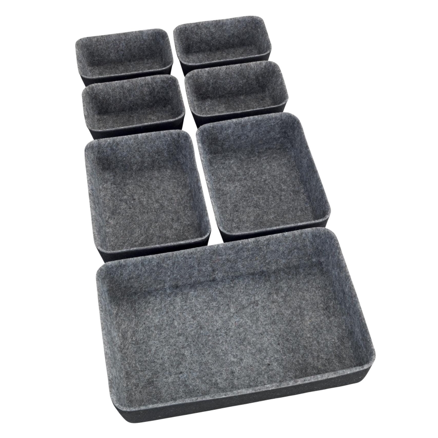 WENKO 64502100 - Organizzatore per cassetti FELT 28,5x20 cm grigio