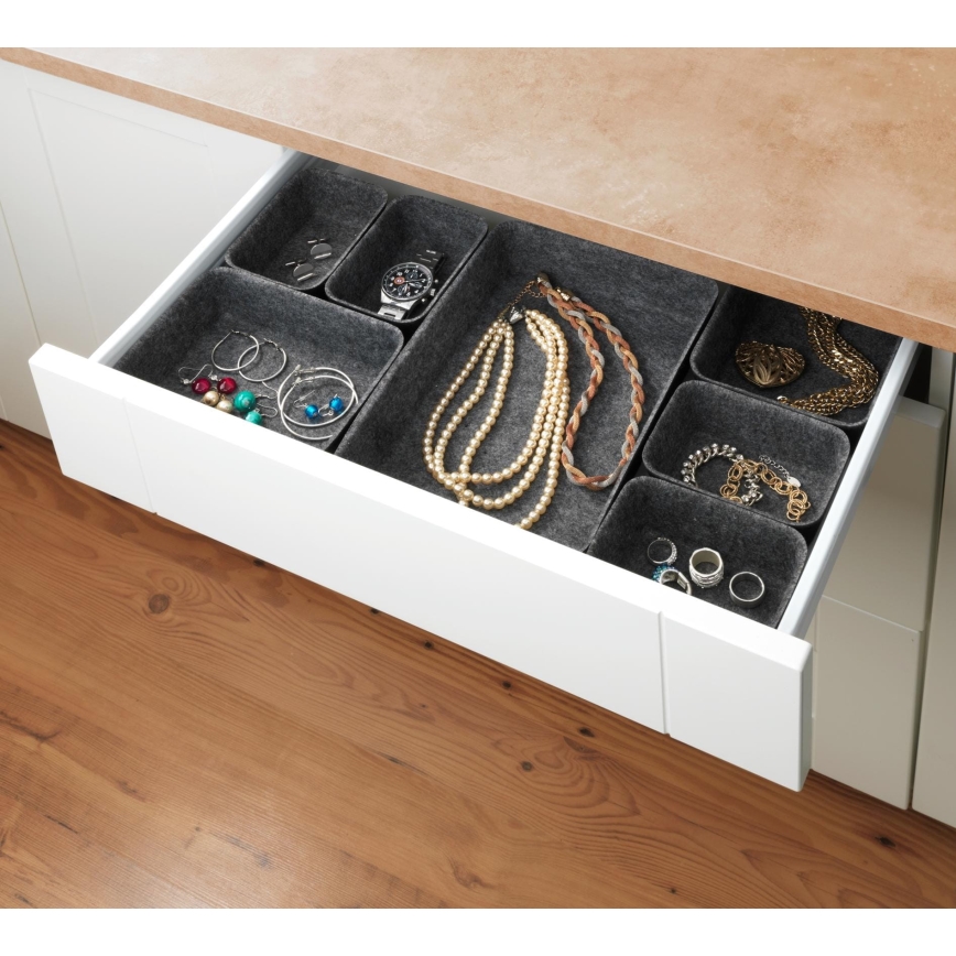 WENKO 64502100 - Organizzatore per cassetto FELT 28,5x20 cm grigio