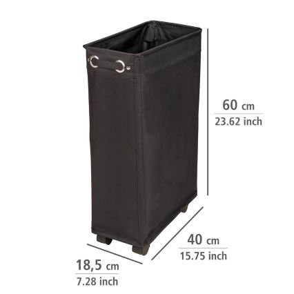 WENKO 69737800 - Cesto per il bucato CORNO 18,5x60 cm nero