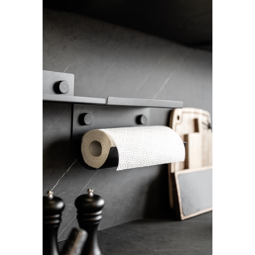 WENKO 71144800 - Portarotolo JET 30x15 cm nero