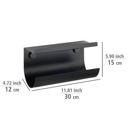 WENKO 71144800 - Portarotolo JET 30x15 cm nero